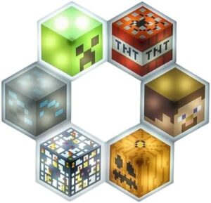 Paladone Minecraft - Bloque hexagonal LED con licencia oficial, decoración icónica personalizable para habitación de niños, montaje en pared o control táctil, accesorio de juego, regalo - Creeper, TNT