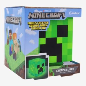 Paladone Minecraft Creeper - Luz de escritorio con sonidos oficiales de Creeper, luz nocturna de mano para habitación de niños o decoración de jugadores, regalos con licencia de Minecraft