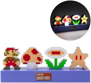 Paladone Super Mario Bros - Iconos de luz, modo reactivo de sonido, figura decorativa de Super Mario para dormitorio