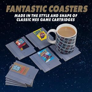 Paladone Nintendo NES Cartridge Retro Drink Coasters for Gamers - Set of 8 - Featuring Donkey Kong, Legend of Zelda, Super Mario, and More Classic Games Coaster