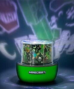 Paladone Minecraft Creeper & Steve - Proyector de luz nocturna con licencia oficial, accesorio de lámpara de proyección para jugadores, sonidos de Minecraft, decoración de dormitorio de juegos para