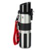 DISNEY STORE Official Star Wars Lightsaber Water Bottle with Sound & Light Effects, Translucent Red Sleeve, Red Button Pop Top, Silicone Flange, Wrist Strap, Hand Wash - Holds 12.7 oz - Darth Vader